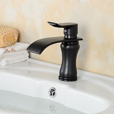 Contemporary Style Orb Single Handle One Hole Hot And Cold Water Bathroom Sink Faucet Black