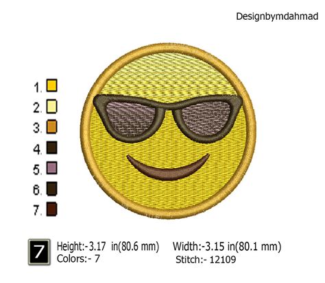 Buy 8 Types Emoji Embroidery Design Set Emoticon Machine Embroidery