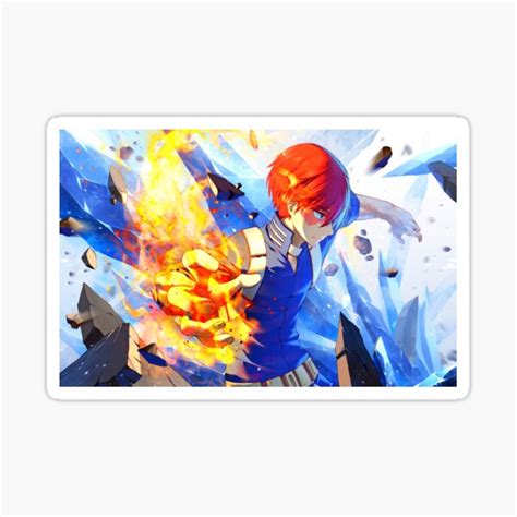 Shoto Todoroki Icy Hot Hero Art Mha Sticker For Sale By Drwolfstark Redbubble