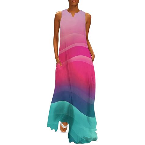 Colorful Wave Gradient Long Dress Bridesmaid Dress Woman Dress Women