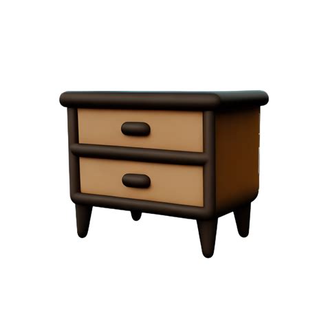 Wooden Bedside Table On White Background 26827029 Png