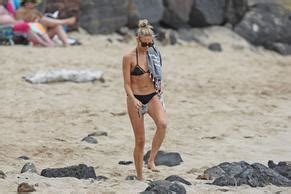 Stephanie Pratt Hits The Beach In Hawaii In A Black Bikini AZNude