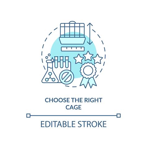 Choose right cage turquoise concept icon. Keeping small animals healthy