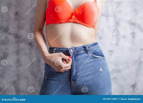 Half Naked Girl Takes Off Her Pants Stock Image Image Of Buttocks Black