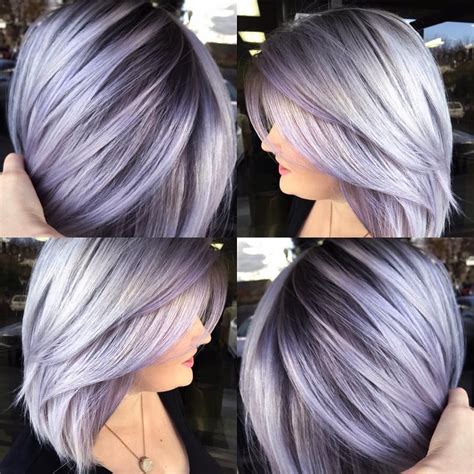 Jeryl Spear On Instagram Silver Lavender Hair Color And Smooth Bob