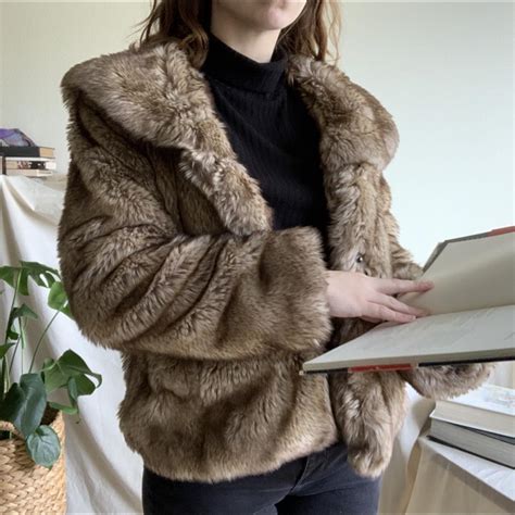 Unworn Latte Faux Fur Coat From Urban Outfitters Depop