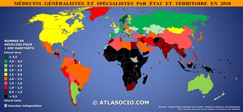 Carte Du Monde Nombre De M Decins Pour Habitants Atlasocio Hot