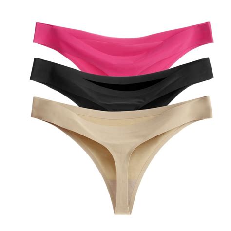 ZXYOUPING 性感丁字裤 1 3pcs T Back Seamless Sexy Panty for Women Comfortable Low Waist Bikini for