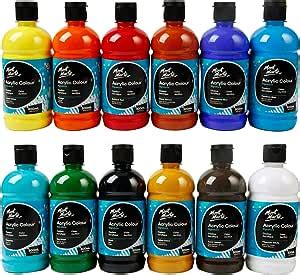 Mont Marte Signature Lot De 12 Flacons De 500 Ml De Peinture Acrylique