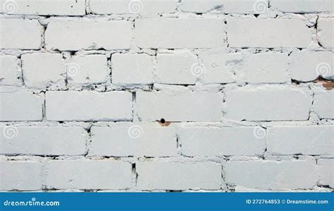 Abstract Clean White Brick Wall Texture Background Copy Space Stock