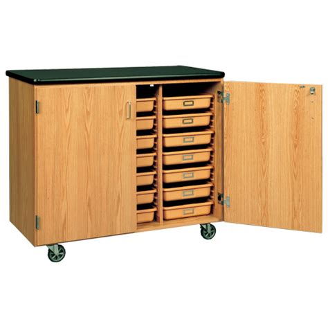 Mobile Storage Cabinet with Bins | US Markerboard