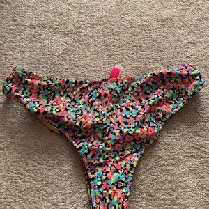 Victoria S Secret Swim Nwt Gold Colorful Low Rise Bikini Vs Bottom Poshmark