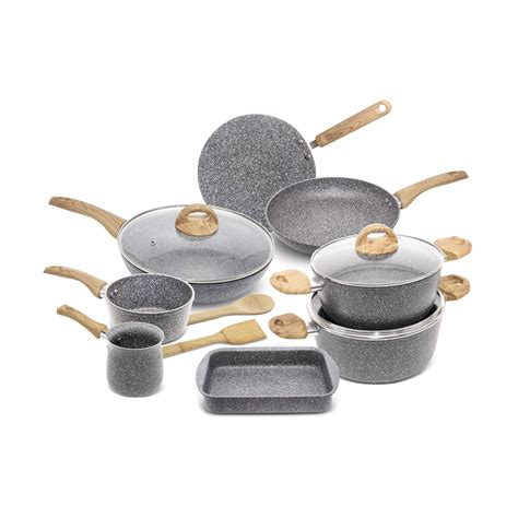 Buy HOMEWAY 13 PIECE MARBLE COATED COOKWARE SET BAKING TRAY