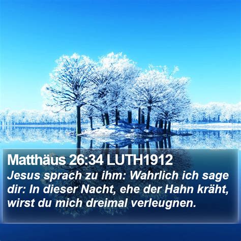 Matthäus 26 34 LUTH1912 Jesus sprach zu ihm Wahrlich ich sage dir In