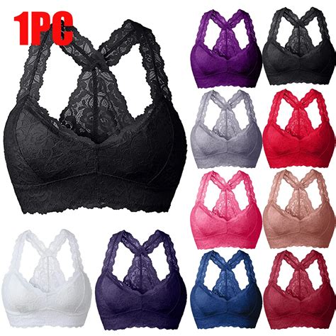 Women Plus Size Vest Bra Crop Wire Free Bras Lingerie Sexy V Neck Underwear Embroidery Sexy