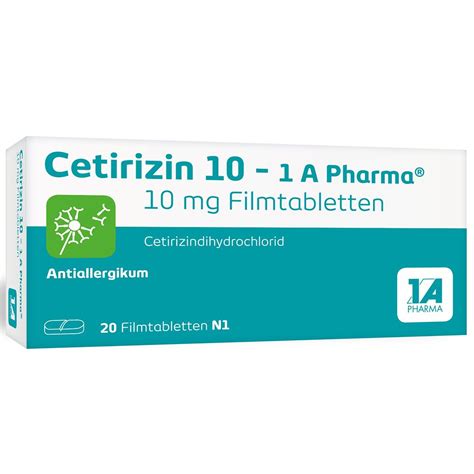 Cetirizin 10 - 1 A Pharma® 20 St - Shop Apotheke
