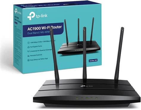 TP-Link Archer A8 Router Ethernet Wi-Fi Dual Band AC1900 Wireless, 5 ...