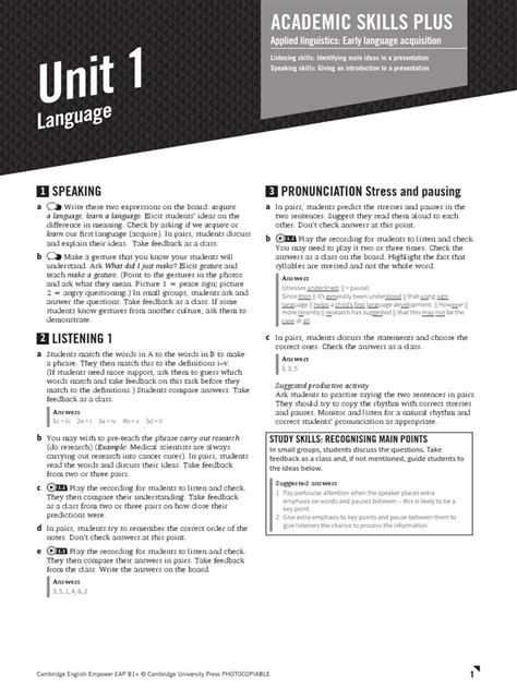 Empower B1 Plus Academic Skills LHB PDF | PDF | Sign Language ...