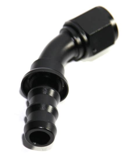 BLACK AN10 10AN AN 10 45 Degree Push On Push Lock Hose End Fitting