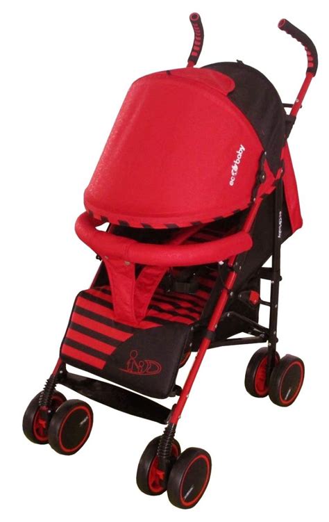 Легкая и большая детская коляска трость с большим капюшоном Ecobaby ...