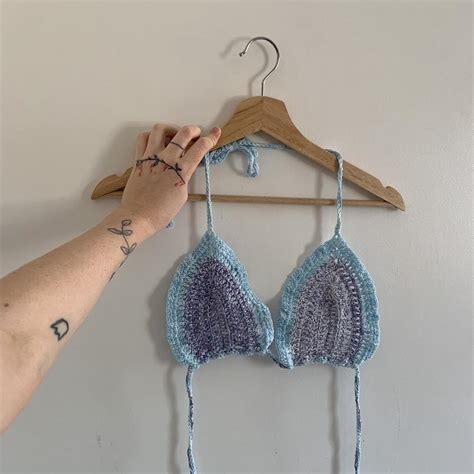 Handmade Crochet Cotton Bikini Top Bikini Depop