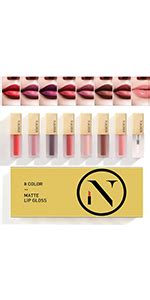 Amazon NAQIER Matte Velvet Lip Gloss Set 6PCS Nude Liquid