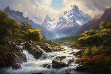 Patagonia Argentina landscape outdoors painting. | Free Photo ...