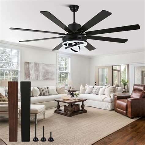 Curve Curio Black Ceiling Fans With Lights And Remote 72 Inch Indoor