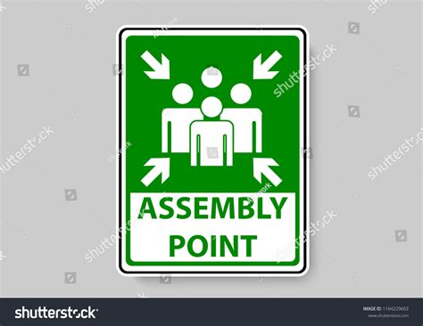 vector design assembly point sign stock vector royalty