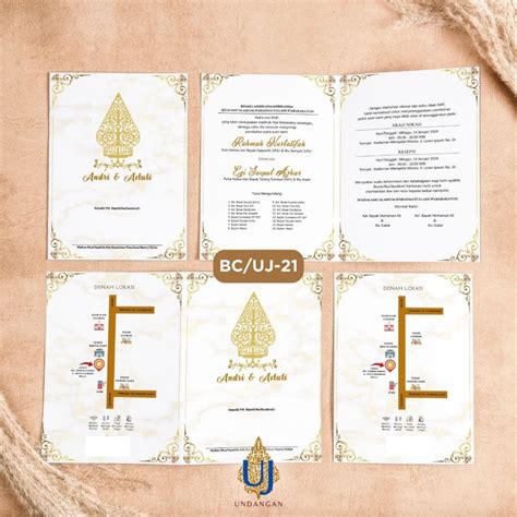 Jual Undangan Uj Undangan Pernikahan Lipat Dua Lipat Tiga Bahan Brief