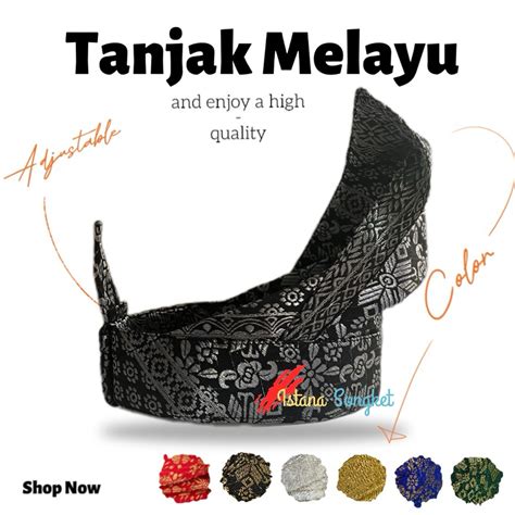 Jual Tanjak Melayu Full Songket Premium Ikat Kepala Panglima Dewasa Dan