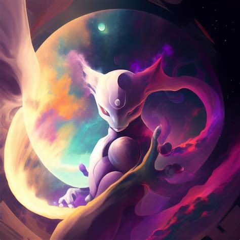 Premium Photo Mewtwo Pokemon Anime Generative Ai