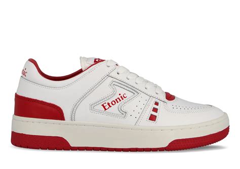 Etonic B509 sneakers in white leather with red inserts and details ...