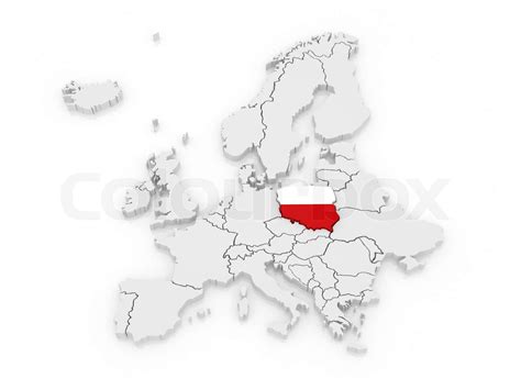 Map of Europe and Poland. | Stock image | Colourbox