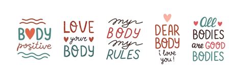 Premium Vector Body Positive Lettering Love Your Body Feminism