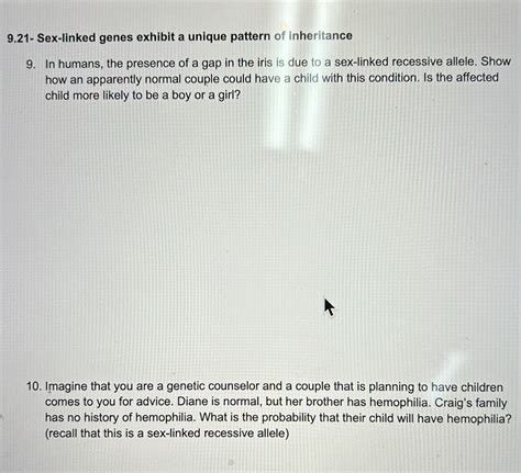 Solved Sex Linked Genes Exhibit A Unique Pattern Of Chegg