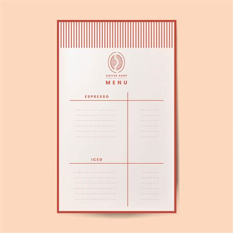 Coffee menu template isolated vector | Free stock vector - 519023