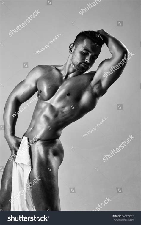 Handsome Nude Man Muscular Bodybuilder Macho Stock Photo Shutterstock