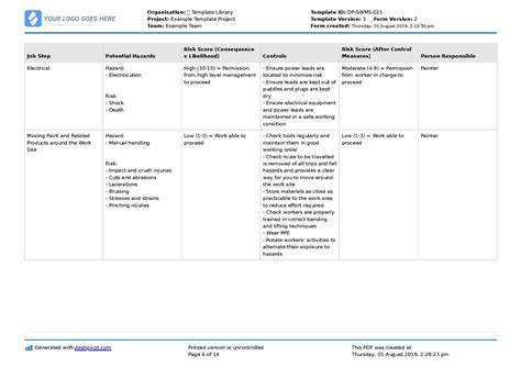 Swms Safe Work Method Statement Template Fully Editable Download Images