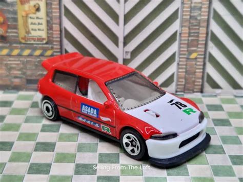 HOT WHEELS HONDA Civic Custom HW J Imports Mainline In Veicolo Pressofuso Rosso Sciolto EUR