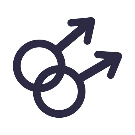 Two Male Symbols Gay Gender Icon Lgbt Couple Homosexual Orientation Concept Vector