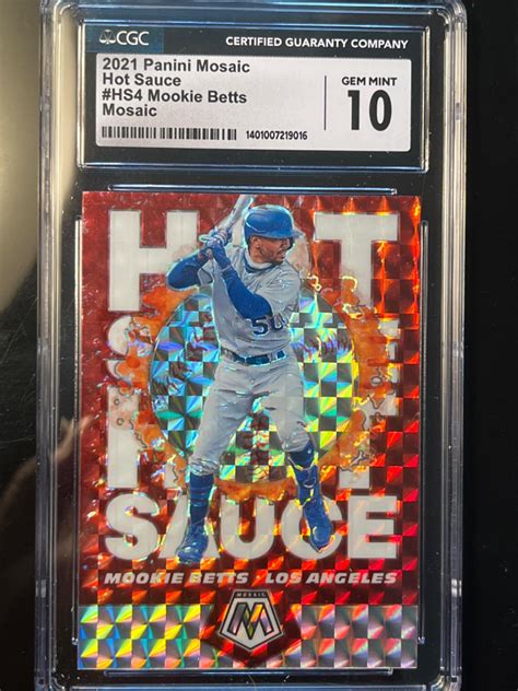 Mookie Betts Reactive Orange HS Prices Panini Mosaic Hot Sauce Baseball Cards