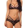 SexyHalter Strappy Nightwear Underwear Bowknot Lace Lingerie Bra Panty Sets Bodysuit Underwear