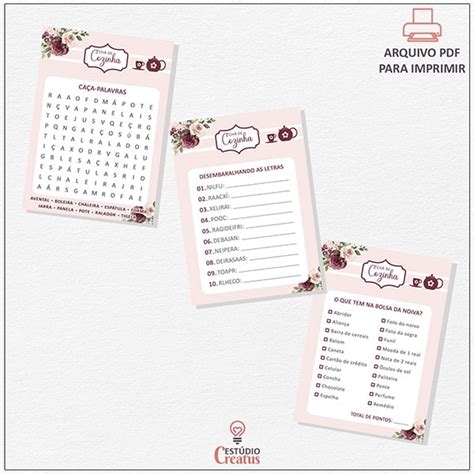 Kit Brincadeiras De Ch De Cozinha Marsala E Nude Est Dio Creatus