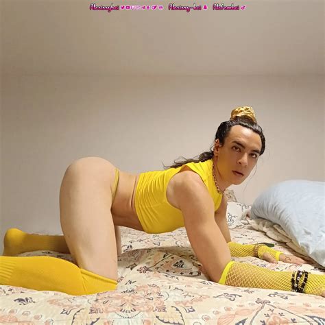 Sissyboi Femboi Yellow Lingerie Outfit Nude Pics Xhamster