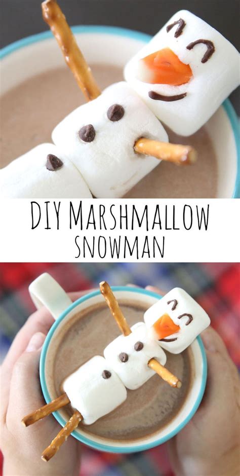 Marshmallow Snowman Hot Chocolate Buddy Doodle And Stitch Easy Christmas Treats Food Crafts
