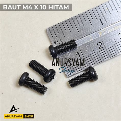 Jual Baut JP M4 X 10 Hitam Baut M4 X 10 Hitam Shopee Indonesia