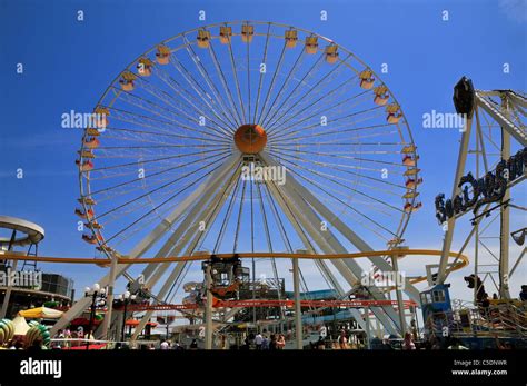 Large Ferris Wheel In Moreys Piers Wildwood New Jersey Stock Photo