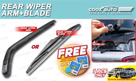 toyota avanza   rear wiper arm blade rubber silicone wiper