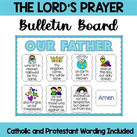 Christian Bulletin Board Our Father Lord S Prayer Posters Made By